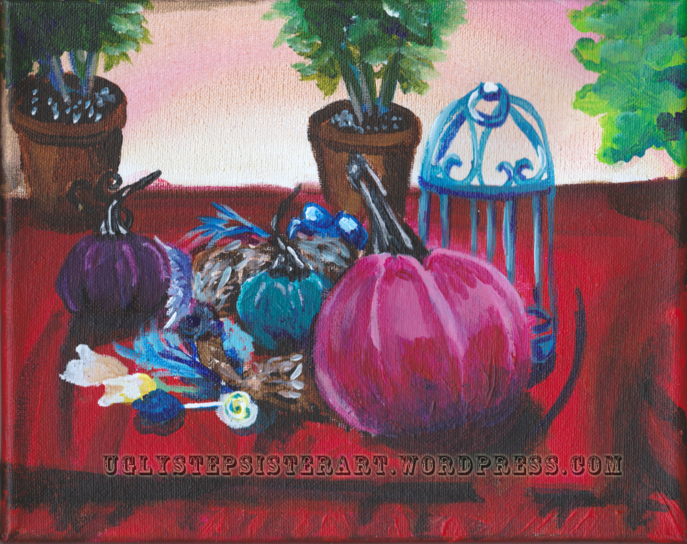 pink pumpkin still life watermarked